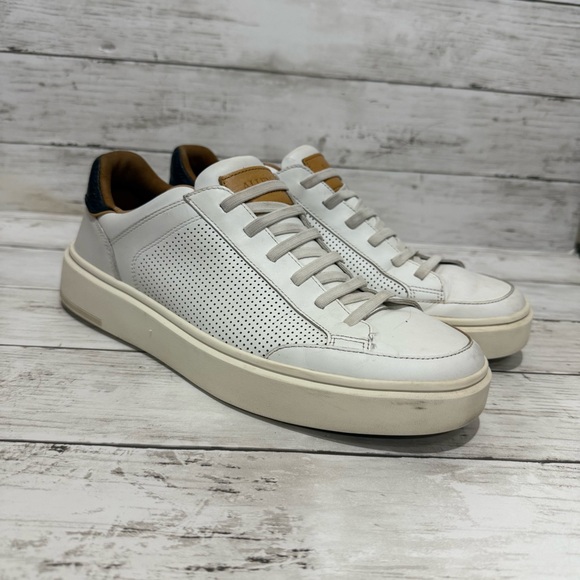 Allen Edmonds Oliver White Leather Slip-on Stretch-lace Sneaker 9.5 - Picture 1 of 13